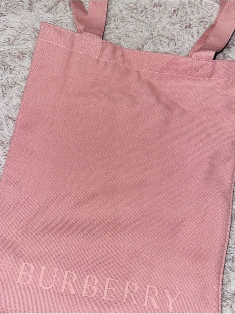 Burberry Blush Pink Canvas Tote with Logo